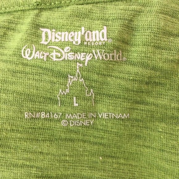 Disneyland Lime Green Faded Mickey Tee,  Size L - Picture 4 of 5